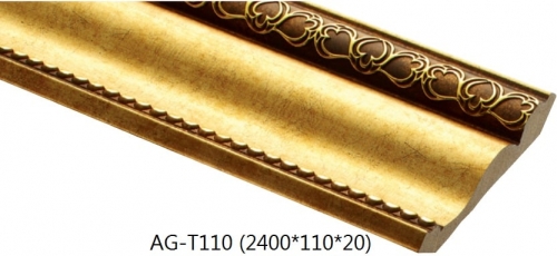 Phào chỉ trần nhựa màu vàng đồng cổ điển, Bản 11cm